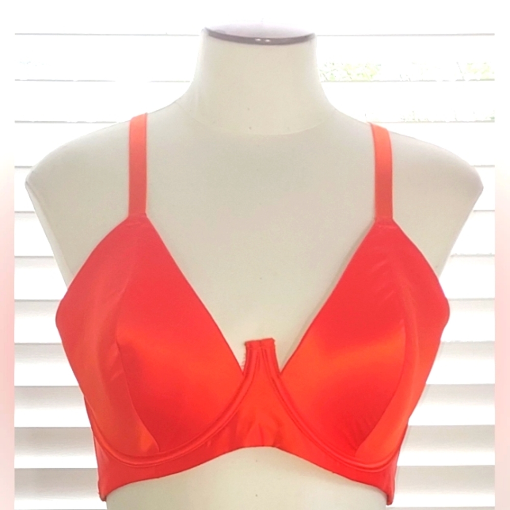 Savage X Fenty Bright Orange Underwire Back Criss Cross Strap Bra NWT